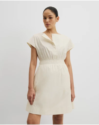 Country Road - Australian Cotton Shirred Waist Mini Dress