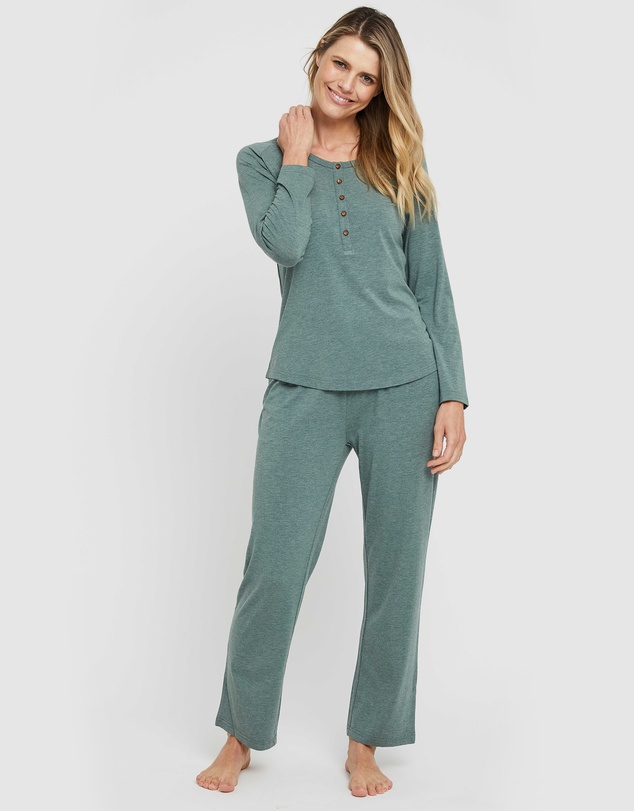 Bamboo Body - Long Sleeve Henley Top