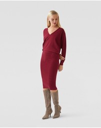 Oxford - Francesca V-Neck Knitted Dress