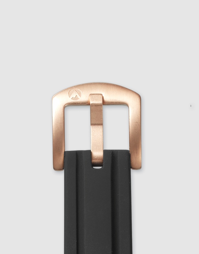 Maxum - Liberty Band - Black Silicone With Rose Gold Buckle
