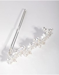 Lovisa - Silver Cubic Zirconia Flower Clip