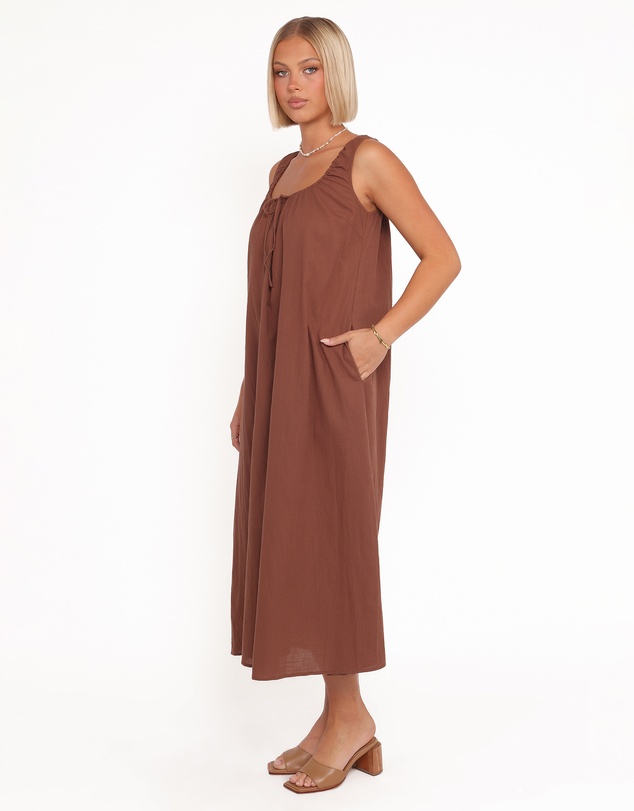 Petal & Pup - Bowman Maxi Dress - Chocolate Brown