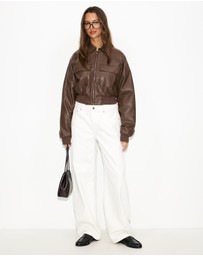 Dazie - Lustre Cropped Bomber Jacket