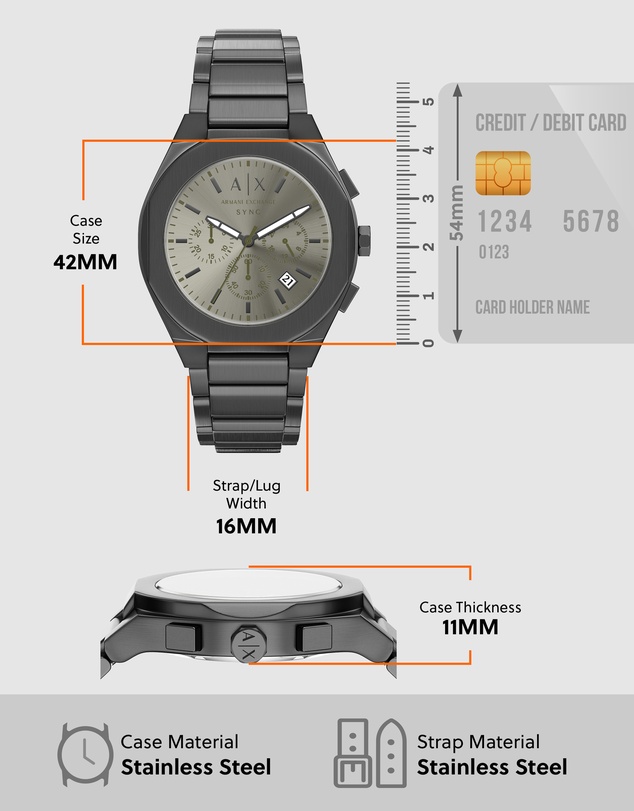 Armani Exchange - Gun-Metal Chronograph Watch