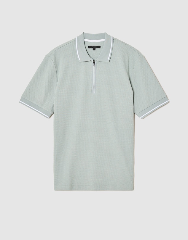 Politix - Morgan Textured Zip-up Polo