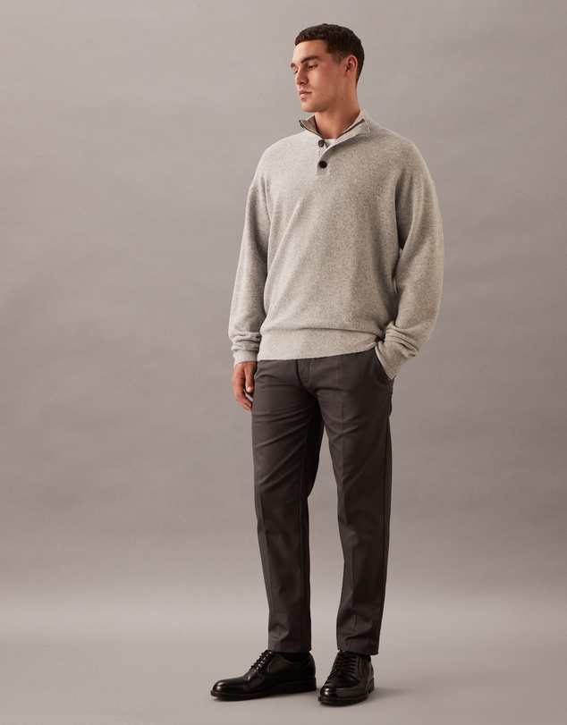Calvin Klein - Merino Button Neck Jumper
