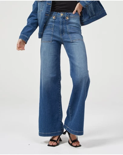 DRICOPER DENIM - Piper Pacific Blue Wide Leg Trousers