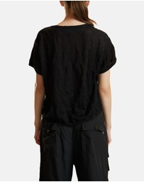 Cynthia Rowley - Crinkle Knit Short Sleeve Top