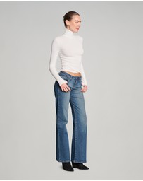 Love and Nostalgia - Secret Agent Rib Turtleneck Top - Vanilla