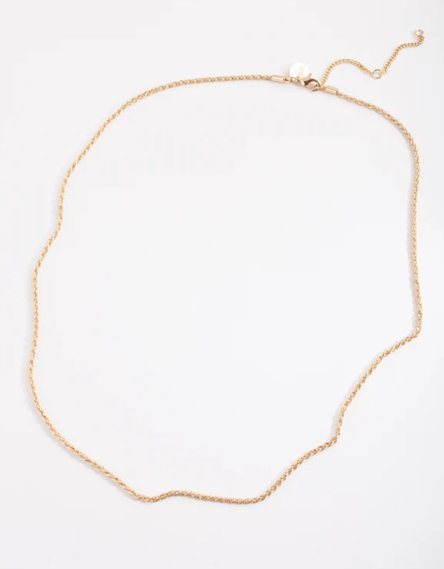 Lovisa - Gold Plated 60cm Rope Chain Necklace