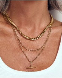 Arms Of Eve - Marcella Double Stack Gold Necklace