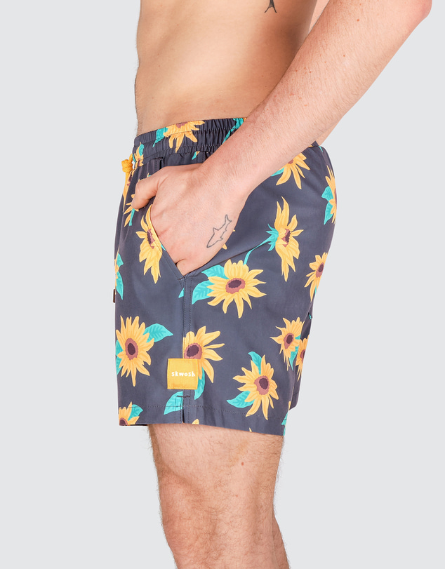 Skwosh - Sunny Boy Men's Eco Swim Shorts in Charcoal