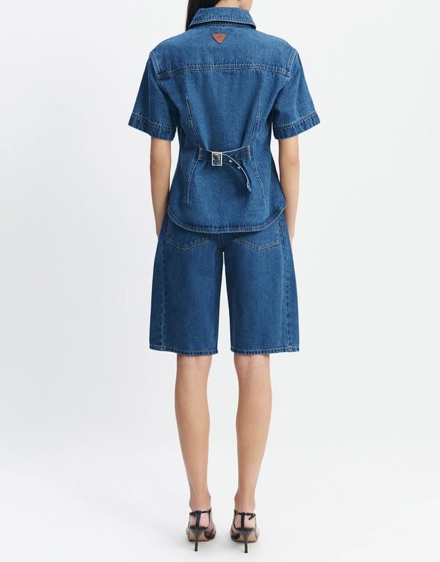 Aje Studio - Kendall Denim Barrel Shorts