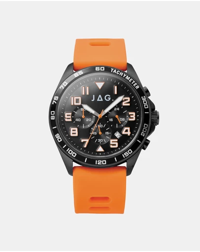 Jag - Beachport Mens Black Dial 46mm Orange Watch