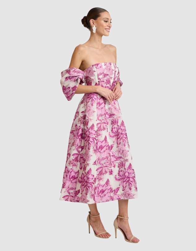 Romance by Honey and Beau - Seanna Off Shoulder Midi Dress