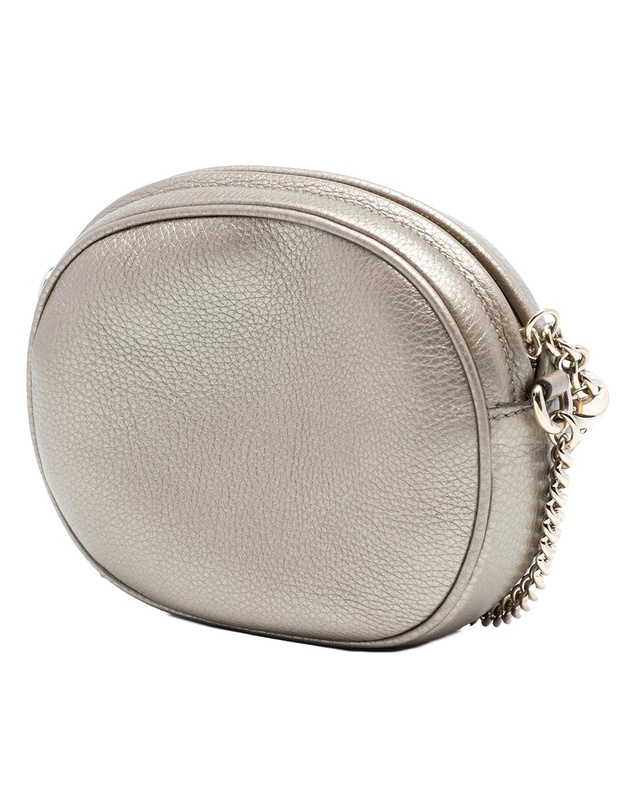 Pre-Loved by Azura Reborn - Pre-Loved Mini Metallic Pebbled Calfskin Soho Chain Crossbody