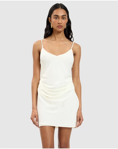 With Harper Lu - Georgette Draped Mini Dress