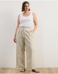 Atmos&Here Curvy - Elis Cotton Pants With Drawstring Detail At Waist