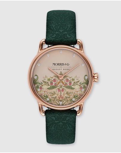 August Berg - Morris & Co 26mm Fennel Strawberry Thief Watch