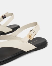 Tommy Hilfiger - Leather Color-Blocked Square Toe Sandals - Women's