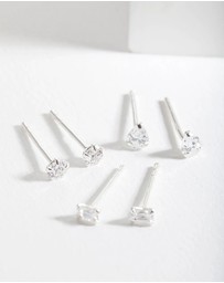 Lovisa - Sterling Silver Mini Cubic Zirconia Stud Earring Pack