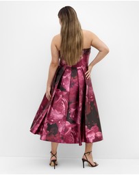 City Chic - Tiffany Bloom Strapless Midi Dress