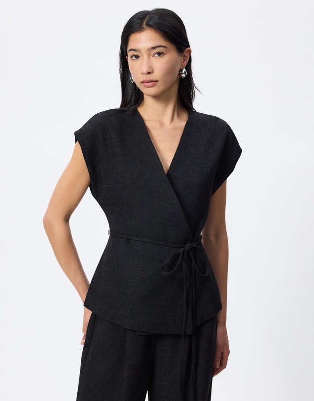 Calli - Tori Tweed Wrap Top