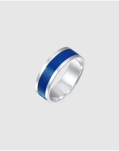 Kuzzoi - ICONIC EXCLUSIVE - Enamel Band Ring in 925 Sterling Silver