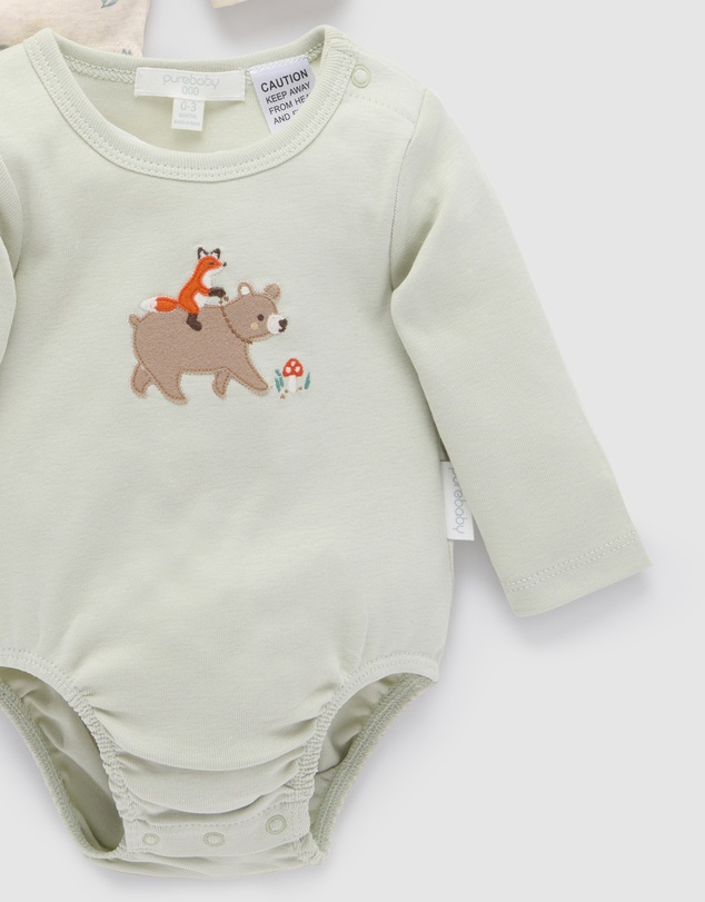 Purebaby - 2 Pack Bodysuit -Kids-Babies