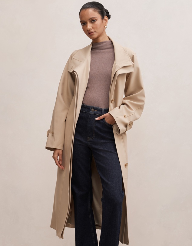 Forever New Petite - Florence Petite Funnel Neck Trench Coat