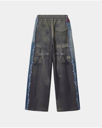 Andersson Bell - Denim & Cargo Trompe L'oeil Mesh Pants - Unisex