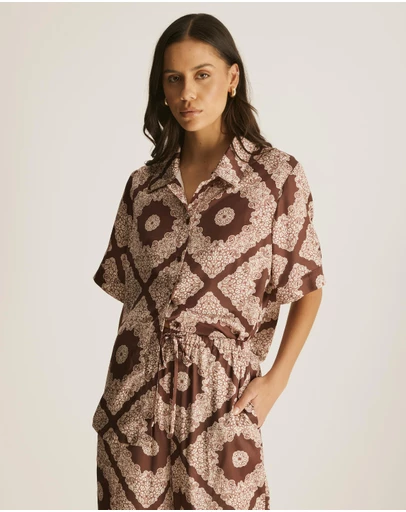 Atmos&Here - Chantilly Printed Satin Shirt