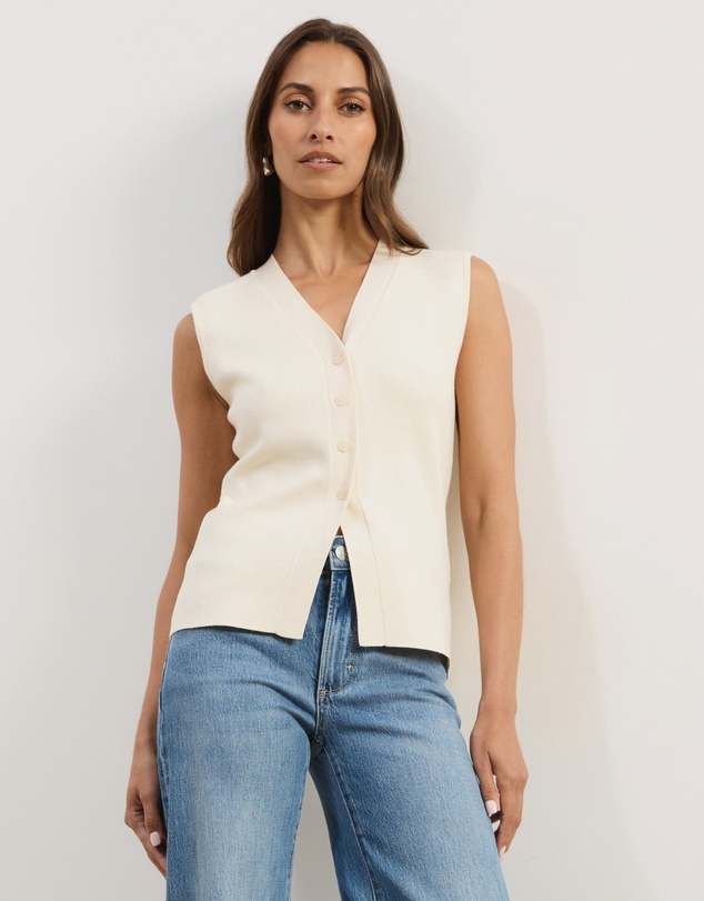 Atmos&Here - Noel V-Neck Sleeveless Knit Cardigan