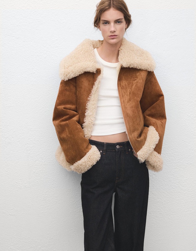 M.N.G - Faux-Shearling Suede Jacket