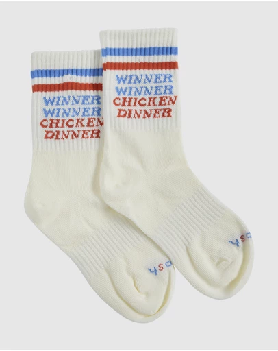 Skwosh - Chicken Dinner Kids Socks in Multi Stripe