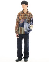 THE TALES - Reworked and Destroyed Mixed Check Shirt