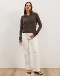 Atmos&Here - Kiera Knit Jumper with Wide Collar