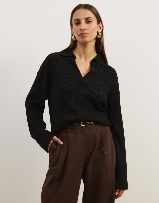 Atmos&Here - Eden Rib Collar Knit