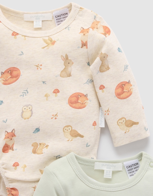 Purebaby - 2 Pack Bodysuit -Kids-Babies