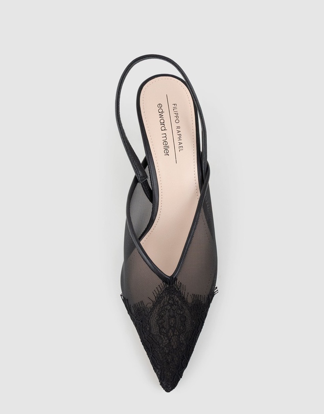 Edward Meller - DESTINE60 Lace Front Mesh Slingback