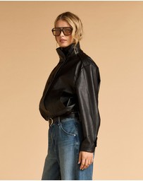 MVN - Faux Leather Bomber Jacket
