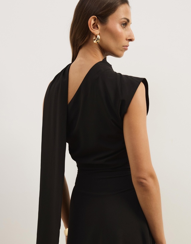 Atmos&Here - Zoey Asymmetrical Scarf Midi Dress