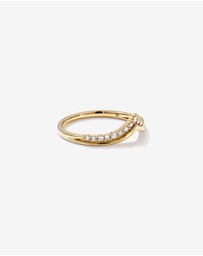 Michael Hill - 0.18 Carat TW Diamond Chevron Wedding Ring in 14kt Yellow Gold