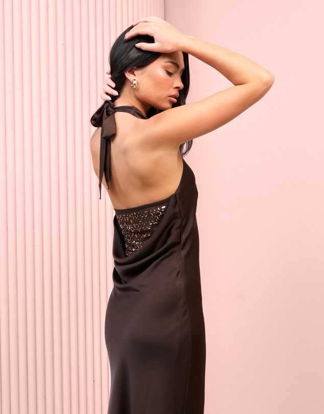 Azzurielle - Orli Halter Diamante Back Gown