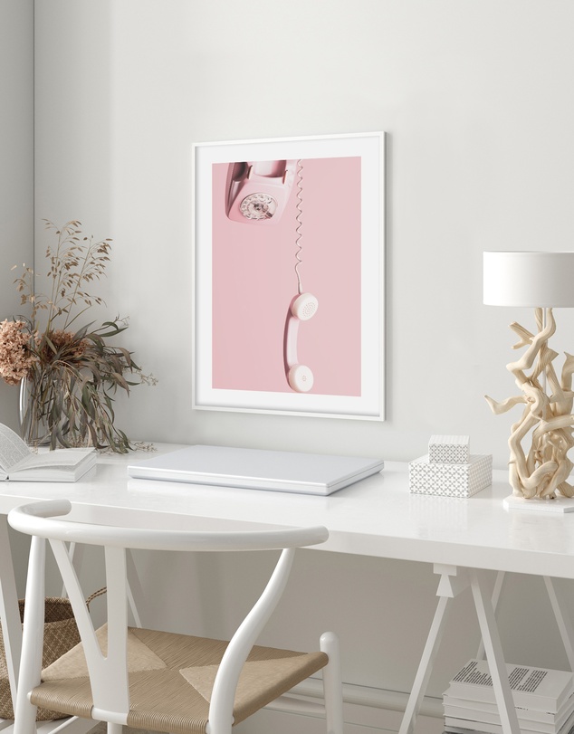 Olive et Oriel - Pink Telephone Art Print