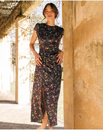 Petal & Pup - Lisbeth Midi Dress - Midnight Floral