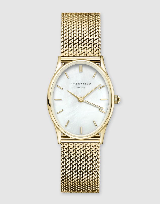 Rosefield - The Oval - Gold Tone Mesh Band
