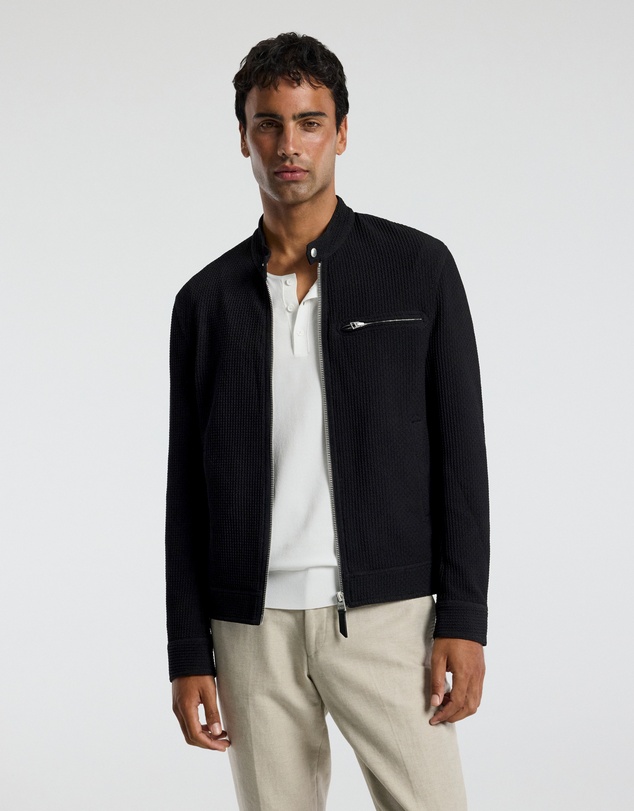 Calibre - Band Neck Zip Up Jacket Black