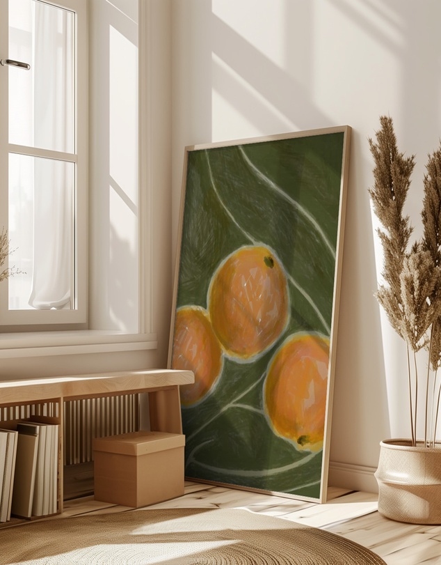 Olive et Oriel - KH Studio - The Colors Orange a Green by Karla Hyman Art Print