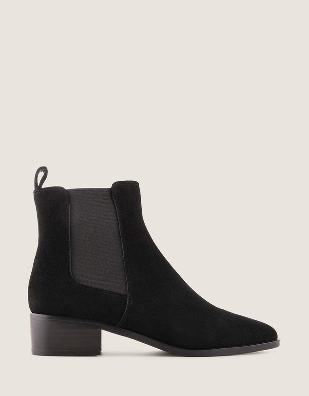 Shelly Shen - Ledger Flat Ankle Boots Black Suede